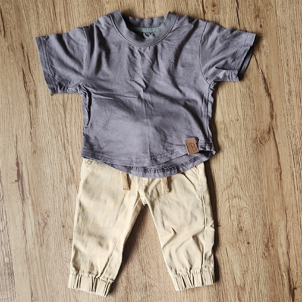 Little Bipsy 0-3 Month Tee & Chino Jogger